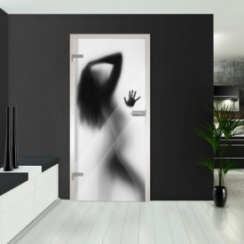 Ganzglastüren - Schatten Frau