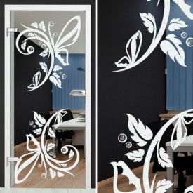 Glastür 127-1-f "Butterfly"