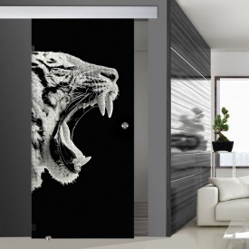 Schiebetür - "Tigerkopf- SW"