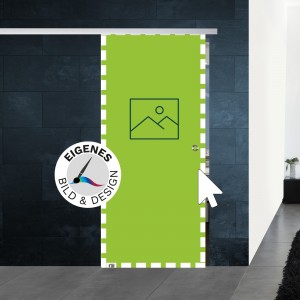 Glasschiebetür mit eigenem Fotodruck Motiv. Glastür einfach selbst gestalten.