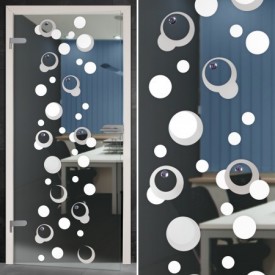 Glastür 157-1-f "Bubbles"