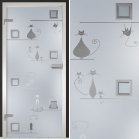 Glastür 169-1-f "Cats"